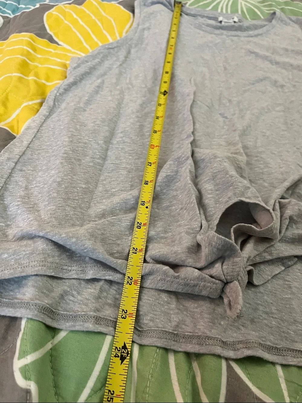 J. Crew Light Gray Knot-Front Sleeveless Tank Sz M